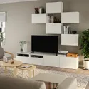 IKEA BESTÅ БЕСТО, шкаф для ТВ, комбинация, белый / Лапвикен, 240x42x230 см 794.768.20 фото thumb №2
