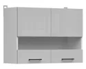 BRW Двухдверный верхний кухонный шкаф Junona Line 80 см с витриной светло-серый глянец, белый/светло-серый глянец G2W/80/57-BI/JSZP фото thumb №2