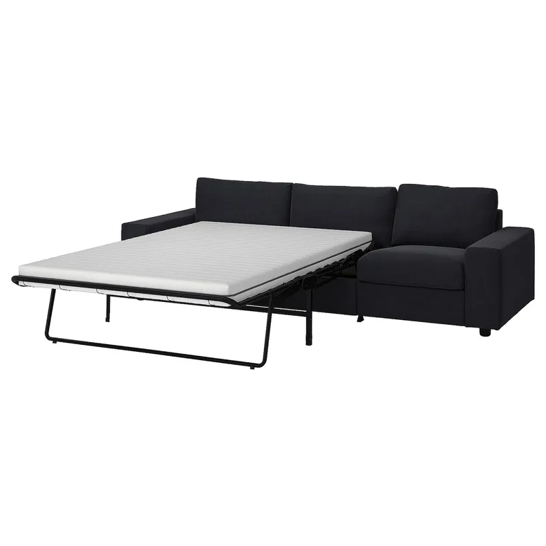 IKEA VIMLE ВІМЛЕ, 3-місний диван-ліжко, з широкими підлокітниками / САКСЕМАРА чорно-синій 295.372.32 фото №1