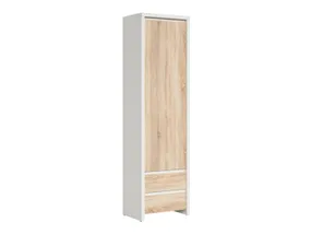 BRW Книжный шкаф Kaspian 56 см с 2 дверцами и ящиком белый/дуб сонома, белый/сонома дуб REG1D2S-BI/DSO фото