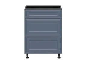 BRW Кухонный цокольный шкаф Verdi 60 см с ящиками бесшумного закрывания mystic matt, черный/матовый FL_D2S_60/82_2STB/B-CA/MIM фото