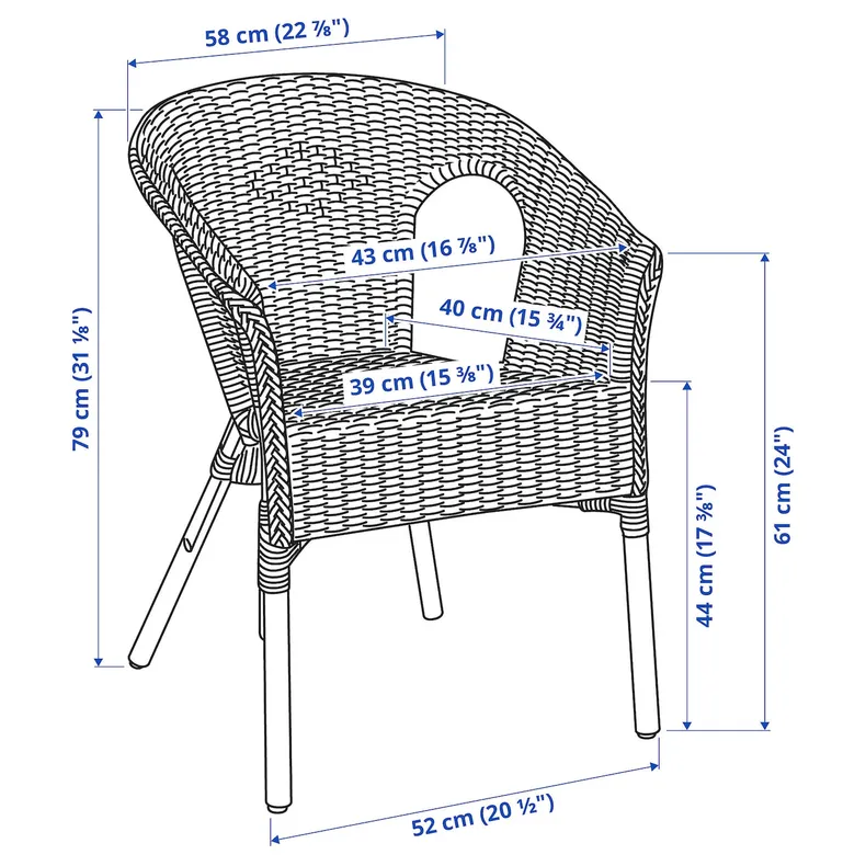 IKEA AGEN АГЕН, кресло, ротанг / бамбук 500.583.76 фото №6
