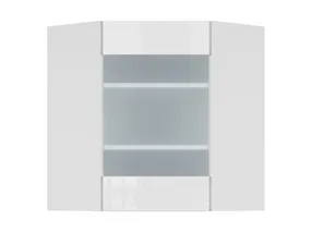 BRW Верхний кухонный гарнитур Tapo Specjal 60 см угловой левый с дисплеем белый экрю, альпийский белый/экрю белый FK_GNWU_60/72_LV-BAL/BIEC фото