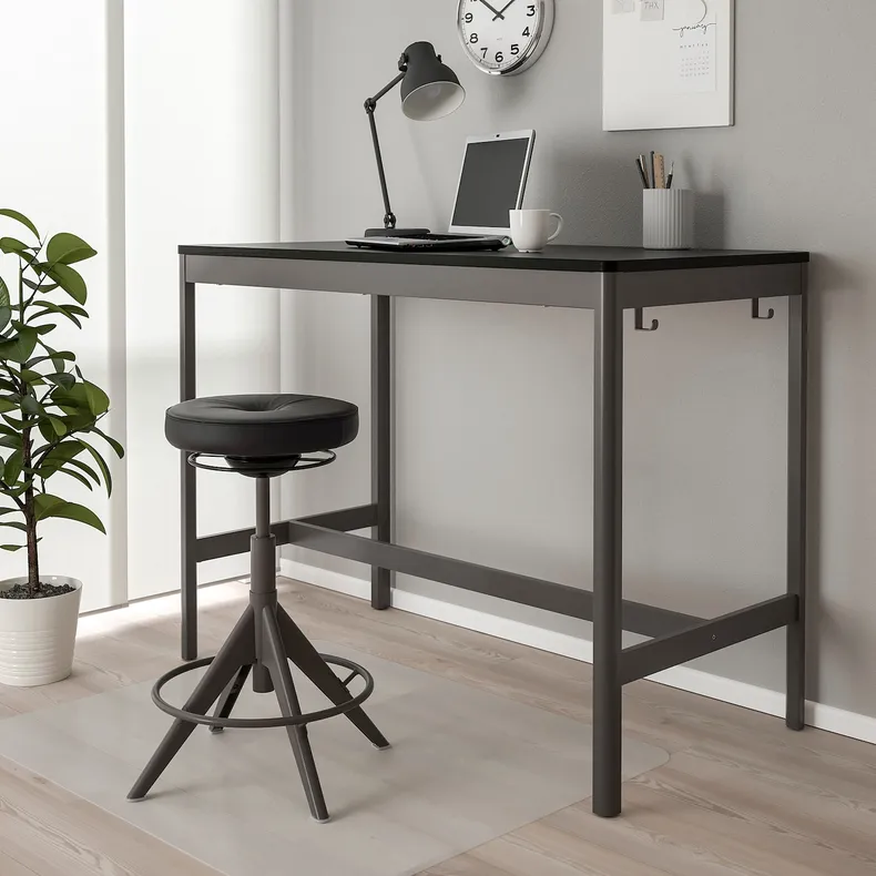 IKEA IDÅSEN ИДОСЕН, стол, черный / темно-серый, 140x70x105 см 893.958.85 фото №5