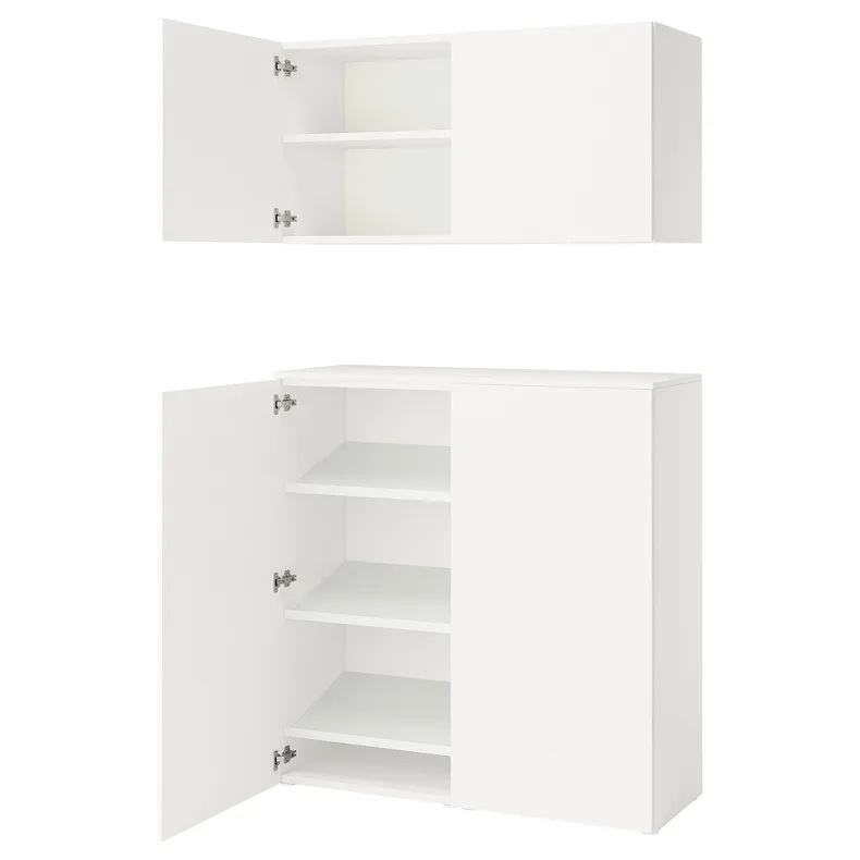 IKEA PLATSA, комбинация с дверьми, белый Фоннес/белый, 122x42x220 см 495.858.73 фото №1