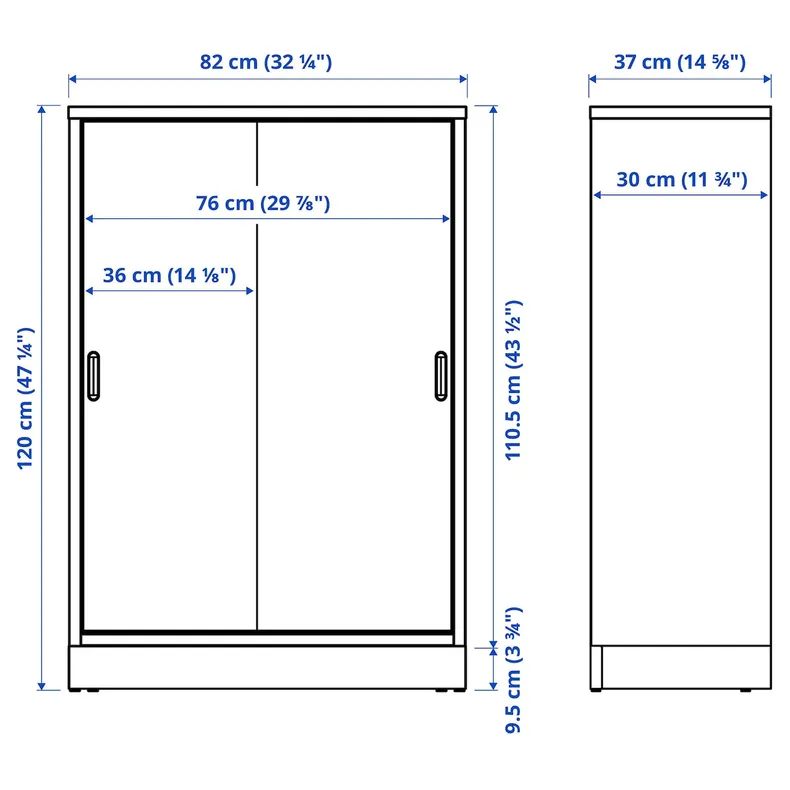 IKEA TONSTAD ТОНСТАД, шкаф с раздвижными дверцами, дуб, 82x37x120 см 104.892.31 фото №5