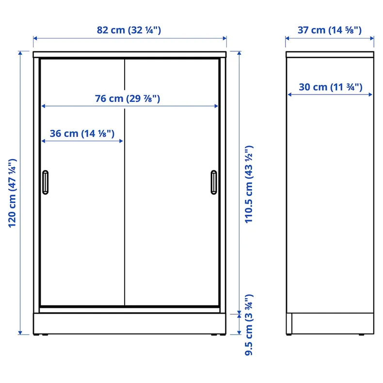 IKEA TONSTAD ТОНСТАД, шкаф с раздвижными дверцами, дуб, 82x37x120 см фото №5