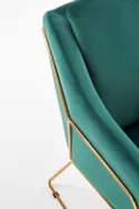 Кресло мягкое HALMAR SOFT 3 золотой каркас, темно-зеленый фото thumb №7