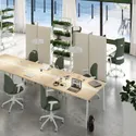 IKEA MITTZON МІТТЗОН, стіл для конференцій, береза okl / біла, 140x108x75 см 095.333.86 фото thumb №2