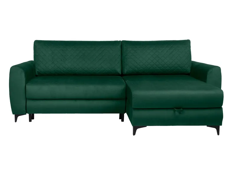 BRW Двосторонній кутовий диван Nelia розкладний з ящиками для зберігання велюровий зелений, Bluvelkaro 78 Green/Bluvel 78 Green NA-NELIA-LX_2DL.URCBK-G3_BA4452 фото №1