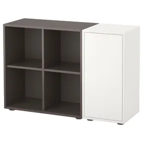 IKEA EKET ЕКЕТ, комбінація шаф із ніжками, білий/темно-сірий, 105x35x72 см 791.908.70 фото