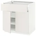 IKEA METOD МЕТОД / MAXIMERA МАКСИМЕРА, напольный шкаф с ящиком / 2дверцами, белый / белый, 80x60 см 494.557.44 фото thumb №1