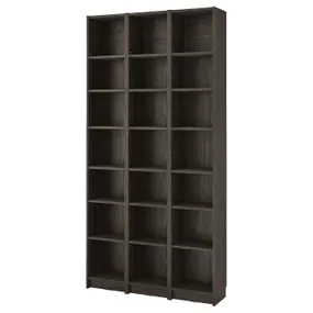 IKEA BILLY БІЛЛІ, комбінація книжк шаф з дод модул, темно-коричневий під дуб, 120x28x237 см 094.833.91 фото