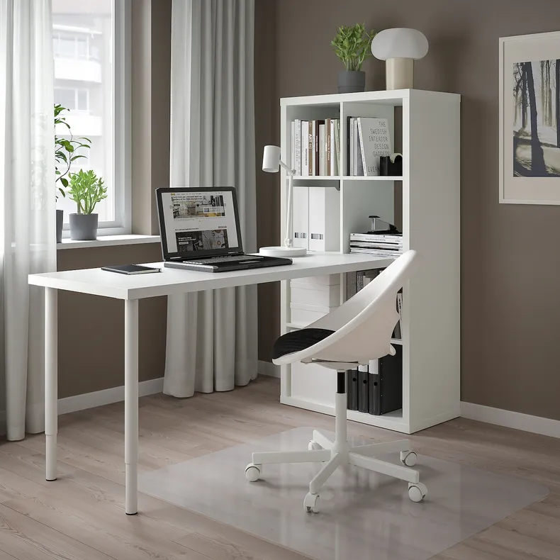 IKEA KALLAX КАЛЛАКС / LAGKAPTEN ЛАГКАПТЕН, стол, комбинация, белый, 77x179x147 см 094.816.84 фото №2