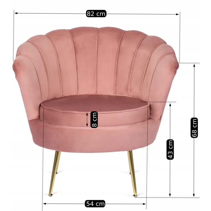 Кресло мягкое бархатное MEBEL ELITE ANGEL Velvet, розовый фото №9