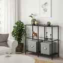 IKEA VITTSJÖ ВИТШЁ, стеллаж, черно-коричневый / стекло, 100x93 см 903.058.03 фото thumb №4