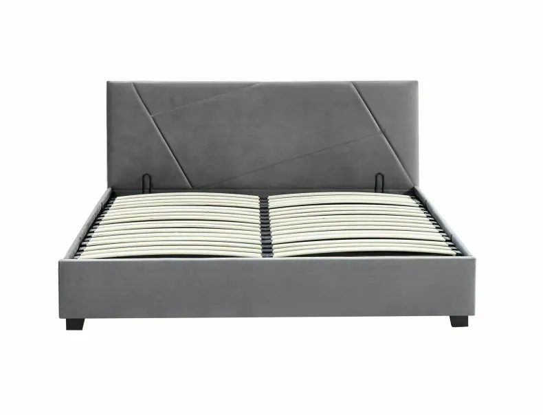 Ліжко полуторне SIGNAL Columbia Velvet 140x200 см, сірий фото №4