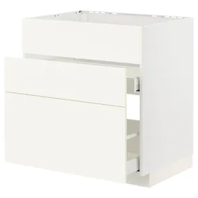 IKEA METOD МЕТОД / MAXIMERA МАКСИМЕРА, шкаф под мойку+3фасада / 2ящика, белый / Вальстена белый, 80x60 см 995.071.75 фото