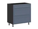 BRW Кухонный цокольный шкаф Verdi 80 см с выдвижными ящиками mystic matt, черный/матовый FL_D2S_80/82_2SMB/B-CA/MIM фото thumb №2