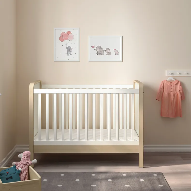 IKEA ÄLSKVÄRD ЕЛЬСКВЕРД, ліжко для немовлят, береза/білий, 60x120 см 503.148.09 фото №3