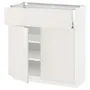 IKEA METOD МЕТОД / MAXIMERA МАКСІМЕРА, підлогова шафа, шухляда / 2 дверцят, білий / ВЕДДІНГЕ білий, 80x37 см 194.677.91 фото