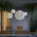IKEA SOLVINDEN СОЛЬВІНДЕН, LED підвісний світильник сон батар, зовнішній / сфера білий, 45 см 705.136.57 фото thumb №2