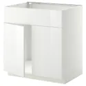 IKEA METOD МЕТОД, підлог шафа д / мийки / 2 двер / фрон пан, білий / РІНГХУЛЬТ білий, 80x60 см 094.630.53 фото thumb №1