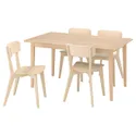 IKEA SKANSNÄS СКАНСНЭС / LISABO ЛИСАБО, стол и 4 стула, Шпон светлого бука / ясень, 150 / 205 см 895.615.25 фото thumb №1