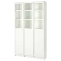 IKEA BILLY БІЛЛІ / OXBERG ОКСБЕРГ, стелаж панель / скляні дверцята, білий / скло, 120x30x202 см 792.817.90 фото thumb №1