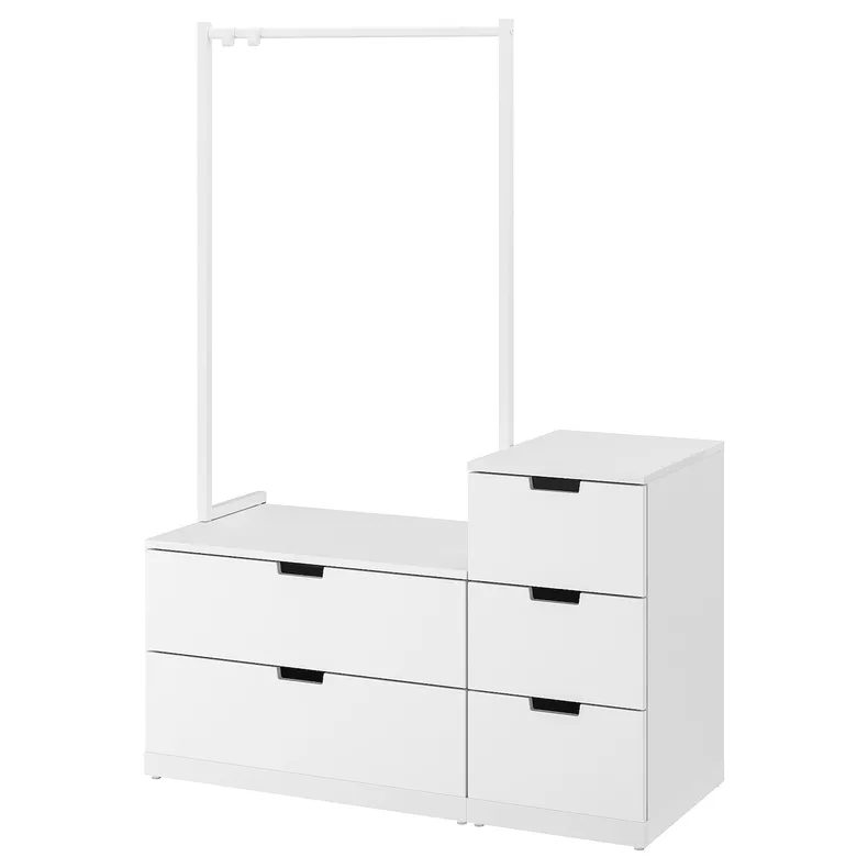 IKEA NORDLI НОРДЛІ, комод із 5 шухлядами, білий, 120x169 см 092.952.86 фото №1
