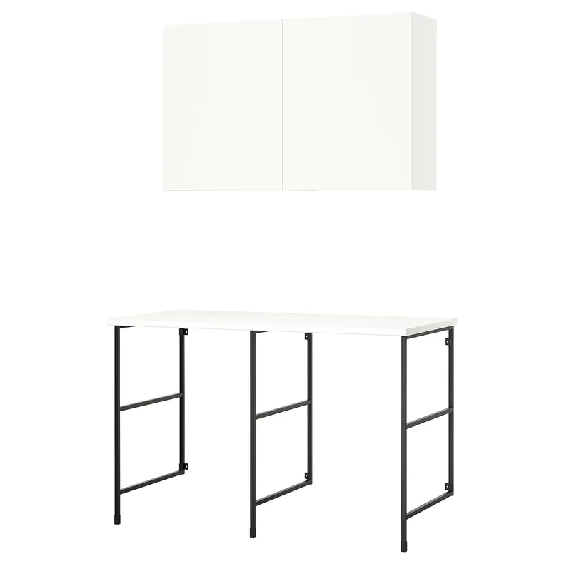IKEA ENHET ЭНХЕТ, комбинация д / хранения, антрацит / белый, 139x63,5x90,5 см 795.479.31 фото №1