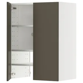 IKEA METOD МЕТОД, настінн шаф д/витяжки з полиц/дверц, білий/хавсторп коричневий/бежевий, 60x80 см 095.589.56 фото
