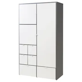 IKEA VISTHUS ВІСТХУС, гардероб, сірий / білий, 122x59x216 см 904.934.46 фото