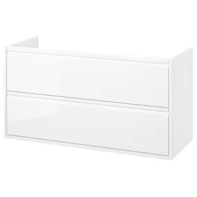 IKEA ÄNGSJÖN ЭНГШЁН, шкаф для раковины с ящиками, белый глянец, 120x48x63 см 405.350.95 фото