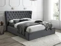 Кровать двуспальная бархатная SIGNAL CARVEN Bluvel 14 - серый, 160x200 см фото thumb №2
