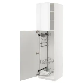 IKEA METOD МЕТОД, высокий шкаф с отд д / акс д / уборки, белый / Рингхульт белый, 60x60x220 см 594.552.15 фото