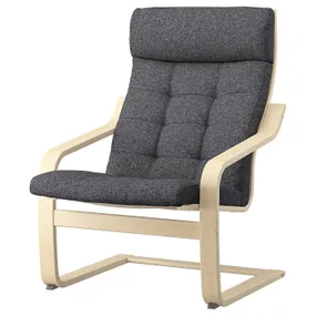 IKEA POÄNG ПОЕНГ, крісло, березовий шпон/ГУННАРЕД темно-сірий 895.020.55 фото