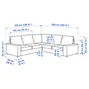 IKEA VIMLE ВИМЛЕ, 4-местный угловой диван, с широкими подлокотниками / средне-серый цвет 994.017.96 фото thumb №6