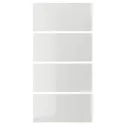 IKEA HOKKSUND ХОККСУНД, 4 панелі для рами розсувних дверцят, глянцевий світло-сірий, 100x201 см 603.823.41 фото thumb №1
