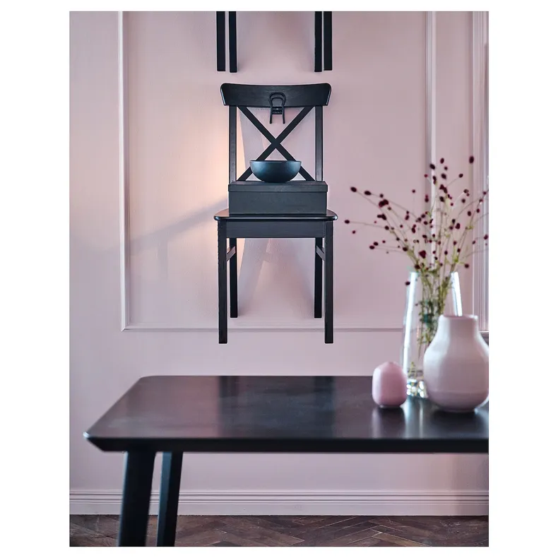 IKEA INGOLF ІНГОЛЬФ, стілець, коричнево-чорний 602.178.22 фото №2