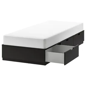 IKEA NORDLI НОРДЛИ, каркас кровати с ящиками, антрацит, 90x200 см 803.727.89 фото