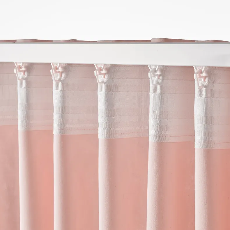 IKEA MOALISA МОАЛІСА, штори, пара, блідо-рожевий / рожевий, 145x300 см 204.995.07 фото №3