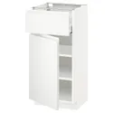 IKEA METOD МЕТОД / MAXIMERA МАКСИМЕРА, напольный шкаф с ящиком / дверцей, белый / Воксторп матовый белый, 40x37 см 694.551.87 фото thumb №1