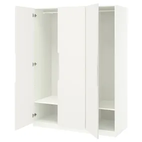 IKEA PAX ПАКС / TONSTAD ТОНСТАД, гардероб, комбінація, білий/кремовий, 150x60x201 см 195.490.18 фото