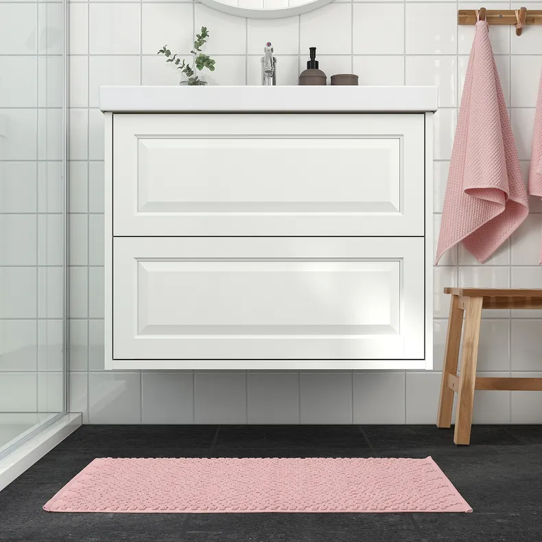 IKEA FJÄLLKATTFOT ФЙЕЛЛКАТТФОТ, килимок для ванної кімнати, блідо-рожевий, 50x80 см 305.800.26 фото №3
