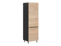 BRW Sole L6 60 см левосторонний кухонный шкаф для установки холодильника дуб галифакс натур, Черный/дуб галифакс натур FM_DL_60/207_L/L-CA/DHN фото thumb №2