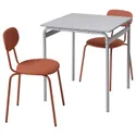 IKEA GRÅSALA ГРОСАЛА / ÖSTANÖ ЕСТАНЕ, стіл+2 стільці, сірий / Згадайте червоно-коричневий, 67 см 294.972.88 фото thumb №1