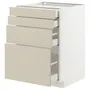 IKEA METOD МЕТОД / MAXIMERA МАКСИМЕРА, напольный шкаф 4 фасада / 4 ящика, белый / гавсторпский бежевый, 60x60 см 194.267.10 фото