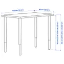 IKEA LINNMON ЛІННМОН / OLOV ОЛОВ, письмовий стіл, білий, 100x60 см 194.161.98 фото thumb №4