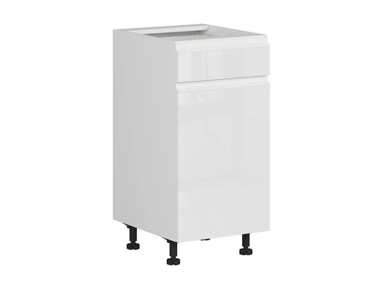 BRW Левосторонний кухонный шкаф Sole 40 см с выдвижными ящиками soft-close белый глянец, альпийский белый/глянцевый белый FH_D1S_40/82_L/STB-BAL/BIP фото №2